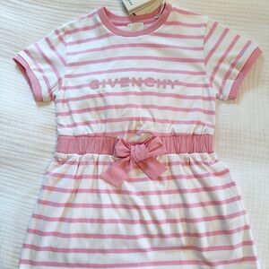 Givenchy Pink and White Striped Dress with Bow